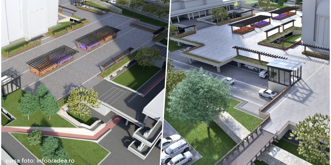 Au fost reluate lucrările la parcarea de tip "park and ride" din centrul municipiului Oradea