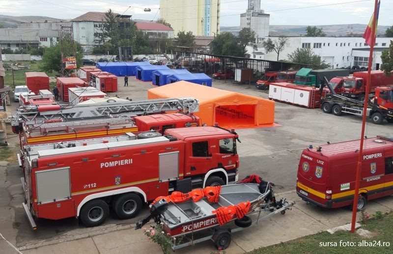La ISU Mureș a fost dislocată o tabără mobilă de la Inspectoratul pentru Situații de Urgență Gorj