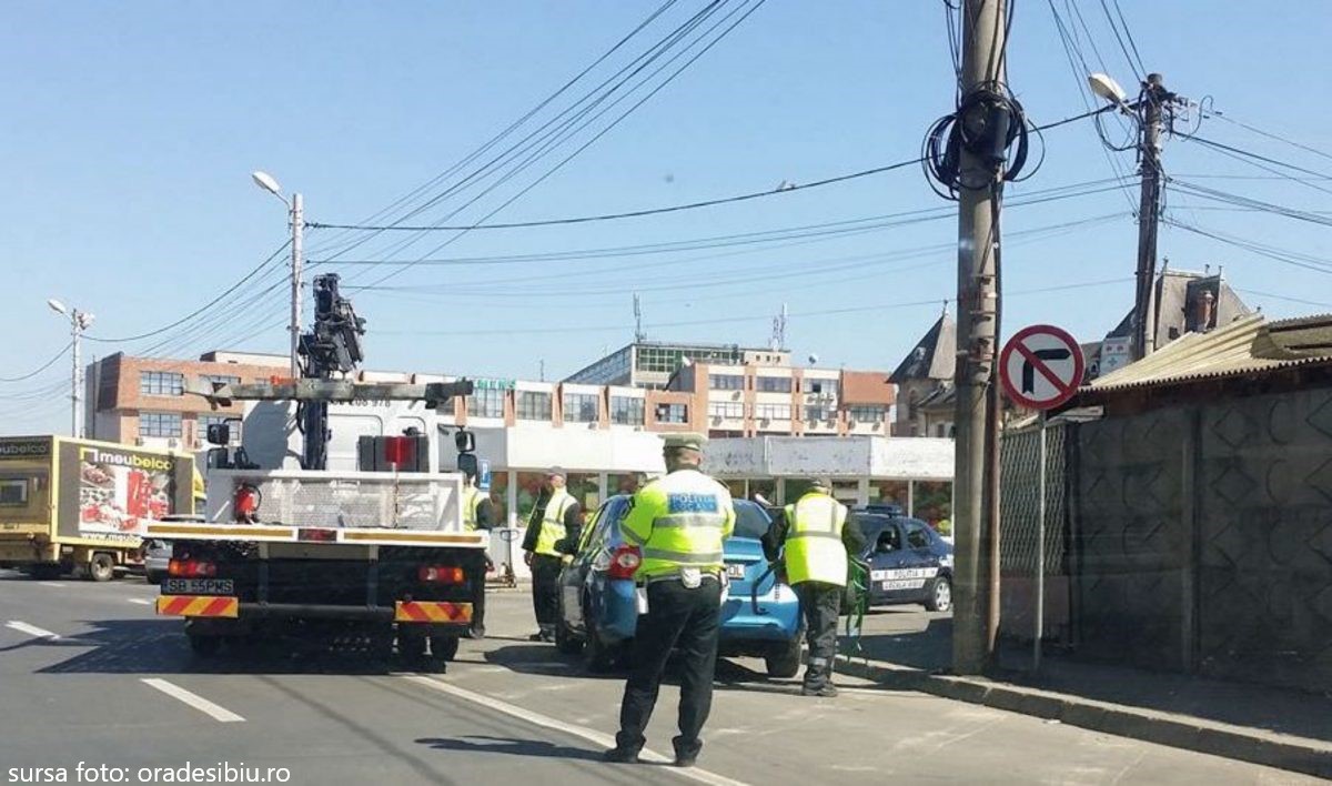 De la începutul anului Poliția Locală din Sibiu a ridicat 600 de mașini parcate neregulamentar