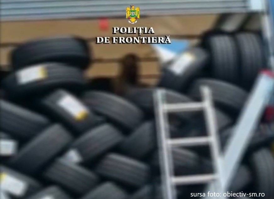 Un român care transporta cauciuri uzate a fost oprit în Vama Petea pentru că nu avea documentele lege